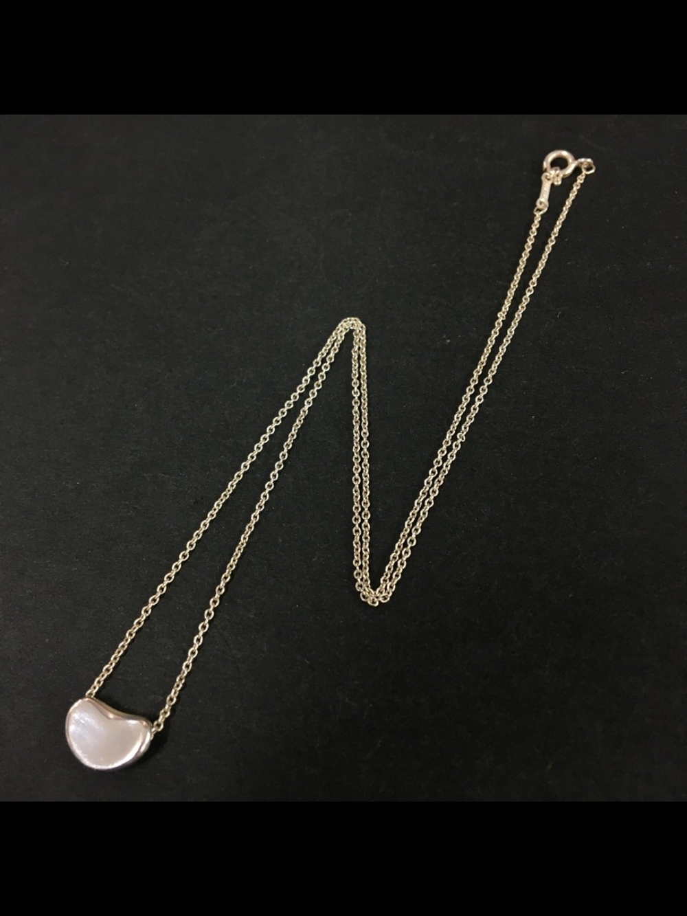 Tiffany & Co Elsa Peretti Sterling Silver Bean Necklace